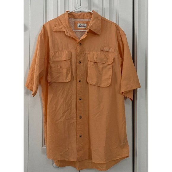 World Wide Sportsman Other - World Wide Sportsman Short-Sleeve Vented Shirt Mens L Peach Orange